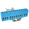 TRACON Szigetelt földelősín (N/PE), zárt, kék230/400VAC, 63A, 6×9mm, 12P, IP20