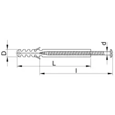 TRACON TB635 Beüthető tipli+csavar, szürke M6×35mm, PA6.6 villanyszerelés