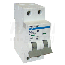 TRACON TDA-2B-6 Kismegszakító 2P, 6A, B karakterisztika, 10kA villanyszerelés