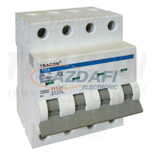 TRACON TDA-4C-50 Kismegszakító, 4 pólus, C karakterisztika 50A, C, 4P, 10kA villanyszerelés