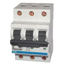 TRACON TDM-3B-10 Kismegszakító, 3 pólus, B karakterisztika 10A, 10kA villanyszerelés