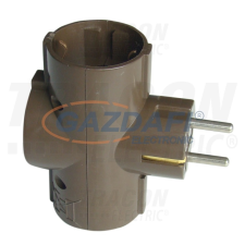 TRACON TDUGO9-BARN Többférőhelyes átalakító csatlakozó, 90°, barna 3×SHUKO, max.16A, 250V villanyszerelés