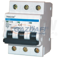 TRACON TDZ-3B-63 Kismegszakító, 3 pólus, B karakterisztika 63A, 6kA villanyszerelés
