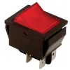 TRACON TES-41 Készülékkapcsoló, BE-KI, 2-pólus, piros, világító raszter 16(6)A, 250V AC