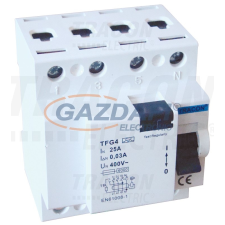 TRACON TFG4-63300 Áram-védőkapcsoló, 4 pólusú 63A, 300mA, 6kA, A / AC villanyszerelés