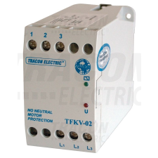 TRACON TFKV-02 Védőrelé, feszültségfigyelő 3 vezetékes rendszerhez 3×400V AC ( 0,7-1,2)xUn fix, 5A/250V AC villanyszerelés