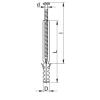 TRACON THC10135 Hosszított tipli+csavar, szürke M10×135mm, PA6.6
