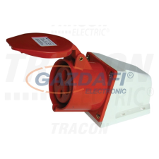 TRACON TICS-124 Felületre szerelhető ipari csatlakozóaljzat 32A, 400V, 3P+E, 6h, IP44 villanyszerelés