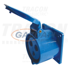 TRACON TICS-423 Beépíthető egyenes ipari csatlakozóaljzat 32A, 250V, 2P+E, 6h, IP44 villanyszerelés