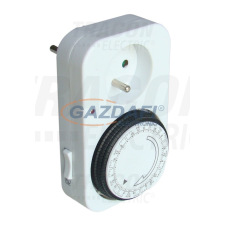 TRACON TKO-DNF Dugaszolható napi kapcsolóóra, elektromechanikus, csapos 230V, 16A, IP20 villanyszerelés