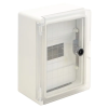 TRACON TME282113MT Műanyag elosztószekrény maszkos átlátszó ajtóval 1×8mod, H×W×D=280×210×130mm, IP65, IK08, 1000V AC/DC