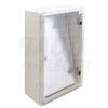 TRACON TME705025T Falra szerelhető műanyag szekrény, átlátszó ajtóval, 700x500x245, IP65, 1000V AC/DC, szerelőlappal