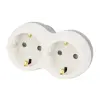 TRACON TND2 Többférőhelyes átalakító csatlakozó, szürke + fehér 2×SCHUKO, max.16A, 230VAC, 3680W, PP
