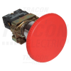 TRACON Tokozott gombafejű vészgomb, fémalapra szerelt, piros 1×NC, 3A/400V AC, IP44, d=40mm