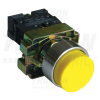 TRACON Tokozott kiálló nyomógomb, fémalapra szerelt, sárga 1×NO, 3A/240V AC, IP44