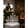 TRACON Tracon CHRTRWS5WW LED karácsonyi gyertyapiramis,karácsonyfa,fa, ezüst, elemes Timer 6+18h,5LED, 3000K, 2xAAA