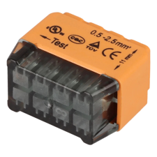 TRACON Tracon RVU2,5-8 (50 db/doboz) Csavar nélküli vezetékösszekötő, narancssárga 8x0,5-2,5mm2, 450VAC, max. 16A villanyszerelés