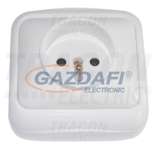 TRACON TTK-12 Falon kívüli csatlakozóaljzat, csapos (tapétakpcsoló) 16A/250VAC, IP20 villanyszerelés