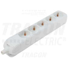 TRACON Újravezetékezhető, hordozható elosztósáv5×SCHUKO, max.16A, 230V villanyszerelés