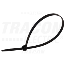 TRACON UV-álló fémnyelves kábelkötegelő, fekete200×2,4mm, D=2-50mm, PA6.6 villanyszerelés