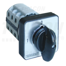 TRACON Választókapcsoló, 1-0-2400V, 50Hz, 160A, 2×3P, 37kW, 88×88mm, 90° villanyszerelés