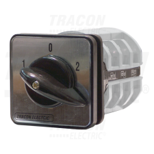 TRACON Választókapcsoló, 1-0-2400V, 50Hz, 32A, 2×3P, 11kW, 64×64mm, 60° villanyszerelés