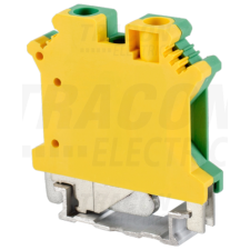 TRACON Védővezető ipari sorozatkapocs, csavaros, sínre, zöld/sárga0,2-6mm2, 57A villanyszerelés
