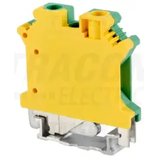 TRACON Védővezető ipari sorozatkapocs, csavaros, sínre, zöld/sárga 0,2-6mm2, 57A villanyszerelés