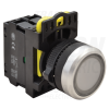 TRACON Világító nyomógomb, fehér1×NO, 5A/230V AC-15, IP65, LED 230V AC/DC