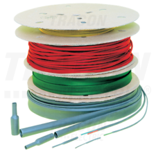 TRACON Zsugorcső, vékonyfalú, 2_1 zsugorodás, piros, dobon19/9,5mm, POLIOLEFIN villanyszerelés