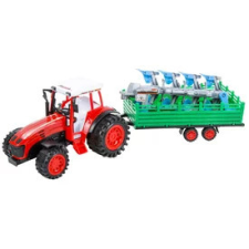  Traktor ekével és utánfutóval - 52 cm, többféle autópálya és játékautó