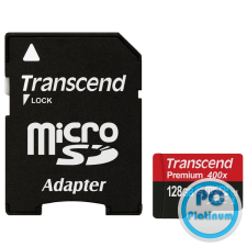 Transcend 128GB microSDXC Class10 UHS-I + adapterrel memóriakártya