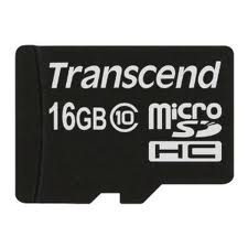 Transcend 16GB microSDHC Class 10 + adapterrel memóriakártya
