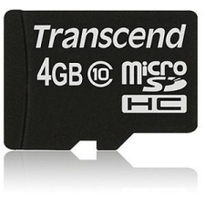 Transcend 4GB microSDHC Class 10 W/O + adapterrel memóriakártya