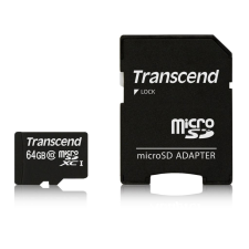 Transcend 64GB microSDXC Transcend CL10 + adapter (TS64GUSDXC10) (TS64GUSDXC10) memóriakártya