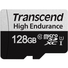 Transcend microSDXC 128GB 350V + SD adaptér memóriakártya