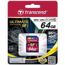Transcend SD Card  64GB Transcend SDXC Class10 (TS64GSDXC10) memóriakártya