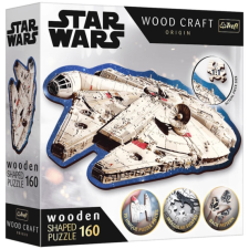 Trefl 160 db-os Wood Craft Shaped Prémium Fa Puzzle - Star Wars - Millennium Falcon (20189) puzzle, kirakós