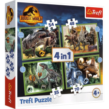Trefl 4 az 1-ben puzzle (35,48,54,70 db-os) – Jurassic World puzzle, kirakós