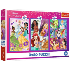 Trefl Disney hercegnő barátok 3x80db-os puzzle - Trefl puzzle, kirakós
