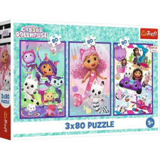 Trefl Gabi babaháza színes napok 3x80db-os puzzle - Trefl (34882) puzzle, kirakós