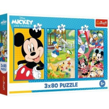 Trefl : Mickey egér és barátai - 3 x 80 darabos puzzle puzzle, kirakós