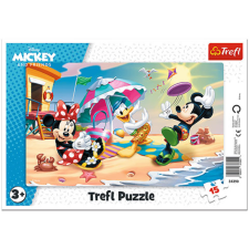 Trefl Mickey egér Szórakozás a tengerparton keretes puzzle 15db-os - Trefl puzzle, kirakós