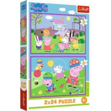 Trefl : peppa a játszótéren - 2 x 24 darabos puzzle puzzle, kirakós