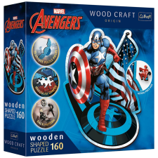 Trefl Wood Craft: Marvel - Amerika kapitány 160 db-os prémium fa puzzle - Trefl puzzle, kirakós