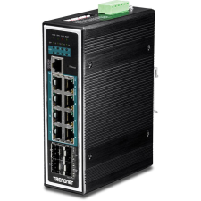 Trendnet Industrie Switch 12Port Gbit ManagedL2+ PoE+ Metall (TI-PG1284I) hub és switch