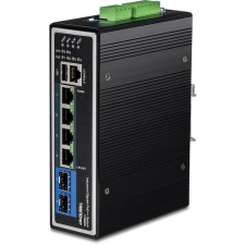 Trendnet Switch 6-port Industrial Gbit L2 Managed PoE++ DIN (TI-BG62i) hub és switch