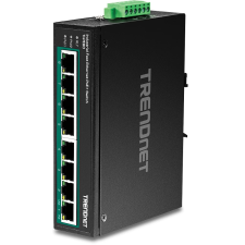 Trendnet TI-PE80 8-Port ipari Fast Ethernet PoE+ DIN-Rail Switch hub és switch