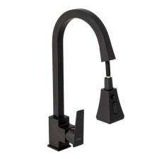  TRENDY'S Konyhai Csaptelep, kihúzható, matt fekete csaptelep