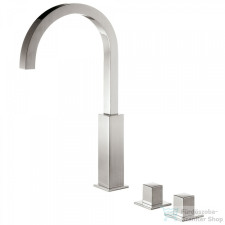 Tres CUADRO EXCLUSIVE magasított 3 üléses mosdócsaptelep, leeresztő nélkül, steel 00810504AC csaptelep